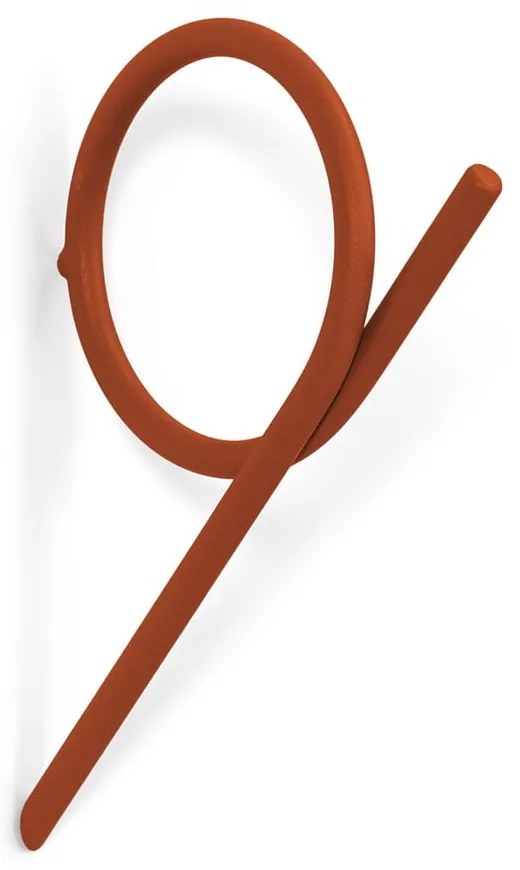 Gancio da parete color terracotta in acciaio Tuba S – Spinder Design