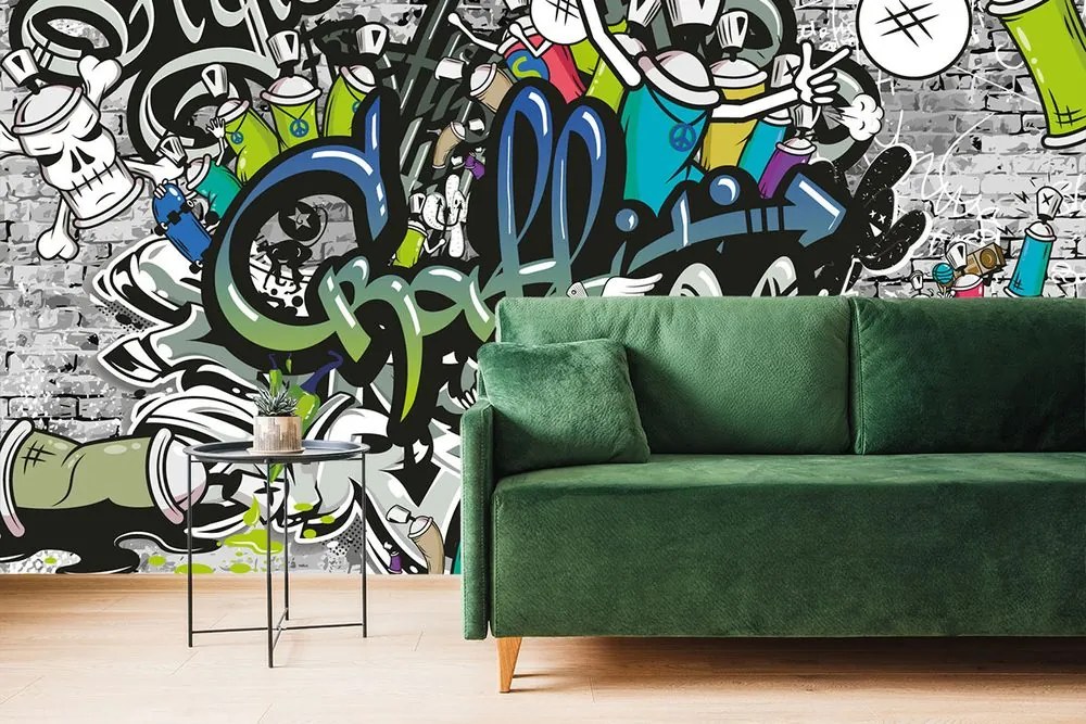 Carta da parati – Muro graffiti stiloso