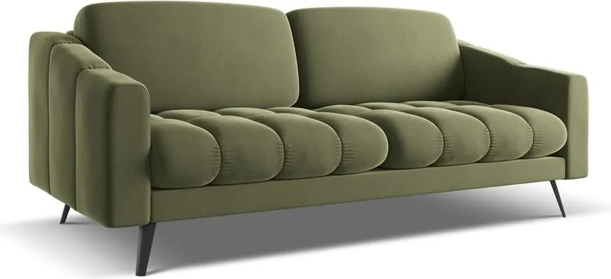 Divano verde con rivestimento in velluto 202 cm Nalu – Makamii