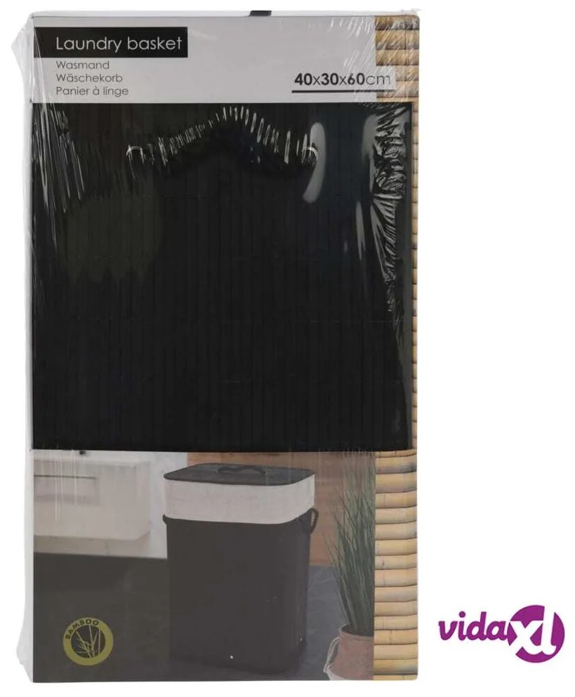Bathroom Solutions Cesto Portabiancheria Pieghevole Nero