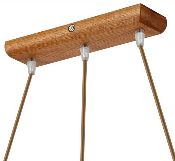 Lampadario a cavo AIDA 3xE27/60W/230V in rovere