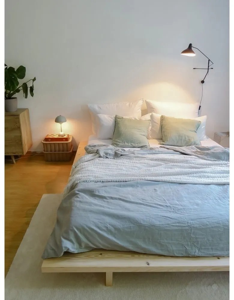 Letto matrimoniale in legno di pino con griglia color naturale 180x200 cm Japan - Karup Design