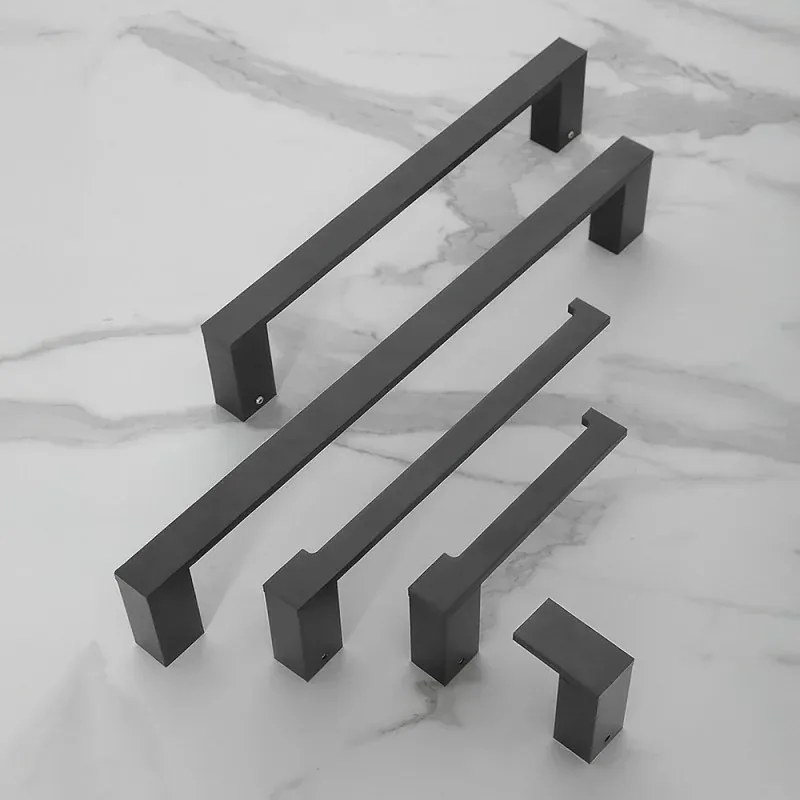 Porta asciugamani diritto da muro L 35 cm in alluminio Nero Sky