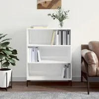 Libreria Bianco Lucido 69,5x32,5x90 cm in Legno Multistratocod mxl 103922