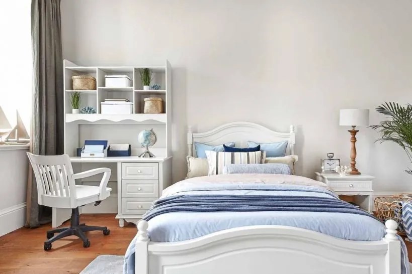 Scrivania con libreria integrata di colore bianco in stile provenzale PRINCESS 815-Arrediorg.it