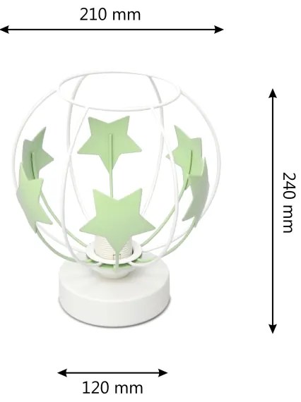 Lampada da tavolo per bambini STARS 1xE27/15W/230V verde/bianco