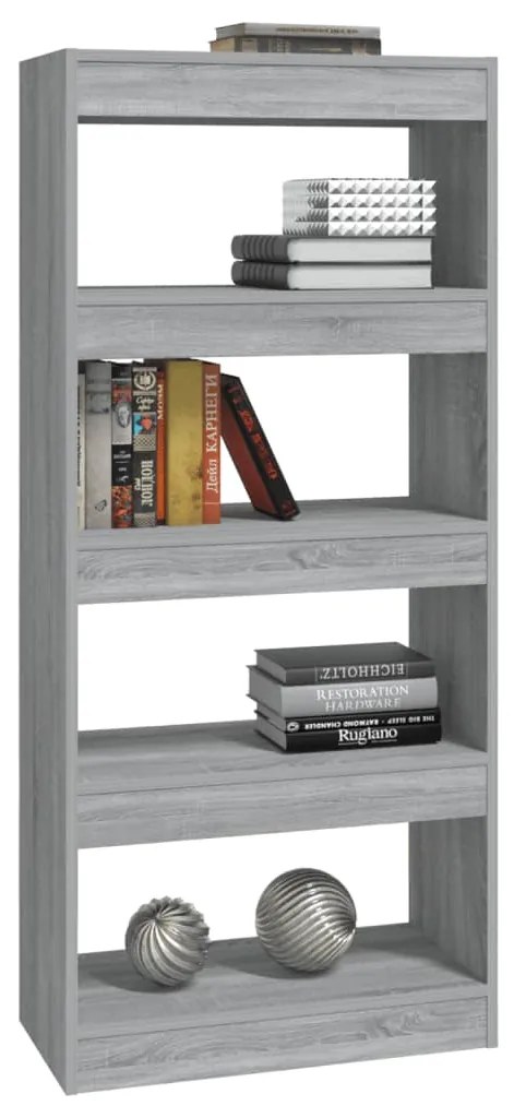 Libreria/Divisorio Grigio Sonoma 60x30x135 cm Legno Multistrato