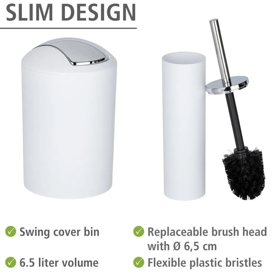 Set di accessori per il bagno bianco in plastica Calvo – Wenko