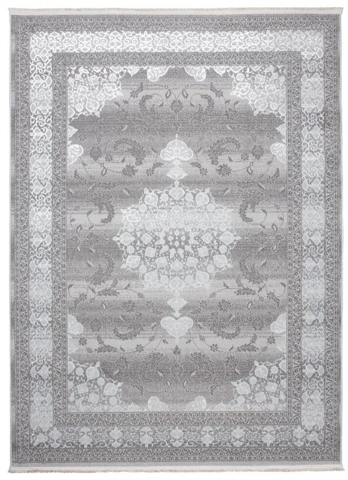 Esclusivo tappeto per interni di design bianco e grigio con motivo Larghezza: 80 cm | Lunghezza: 150 cm
