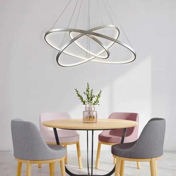 Lampadario LED a sospensione con filo LEA LED/60W/230V 4000K diametro 80 cm cromo