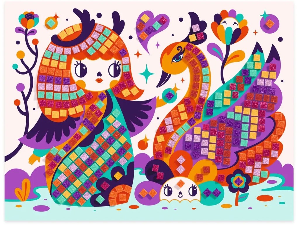 Mosaico - bambole kokeshi