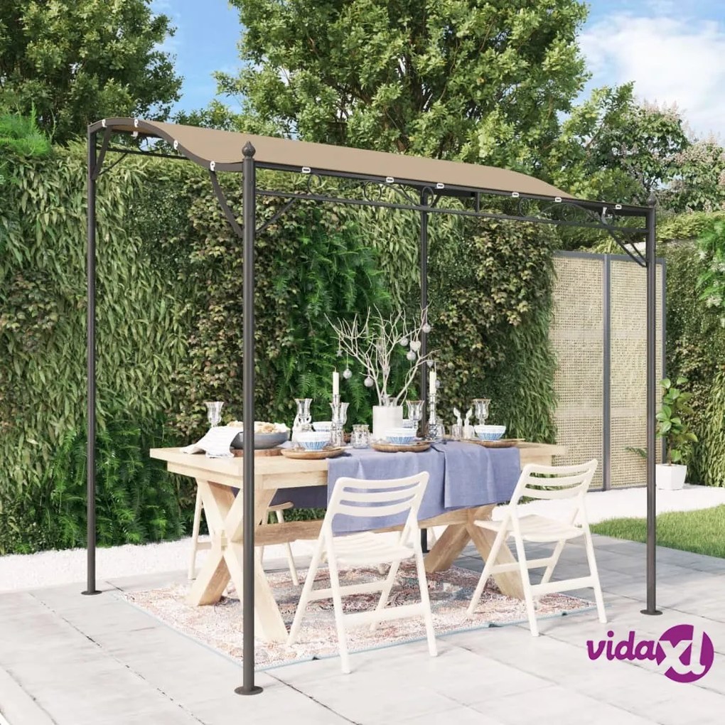 vidaXL Tettoia Tortora 2x2,3 m 180 g/m² Tessuto e Acciaio