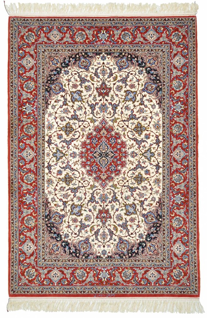 Isfahan Tappeto persiano 130 x 190 Beige (Iran) Annodato A Mano