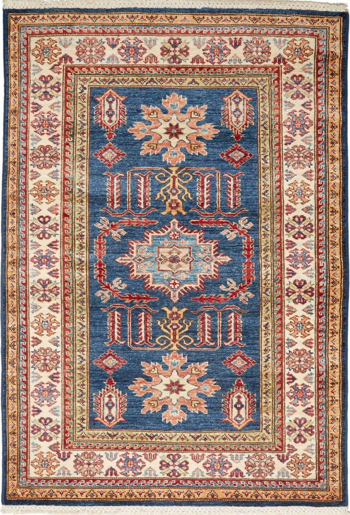 Kazak Tappeto orientale 150 x 110 Blu (Pakistan) Annodato A Mano