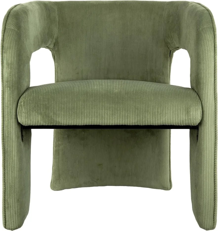 Poltrona in velluto a coste verde Vigor - Leitmotiv