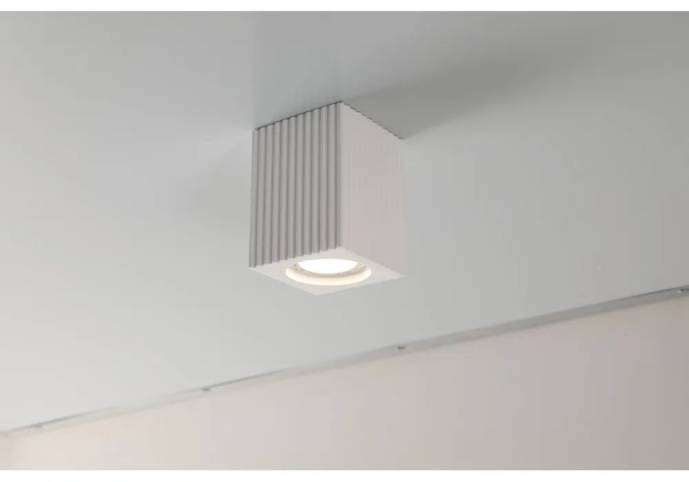 Plafoniera LED GU10 e GU5.3 in Gesso Pitturabile Quadrato 70x70x90mm Materiale Gesso