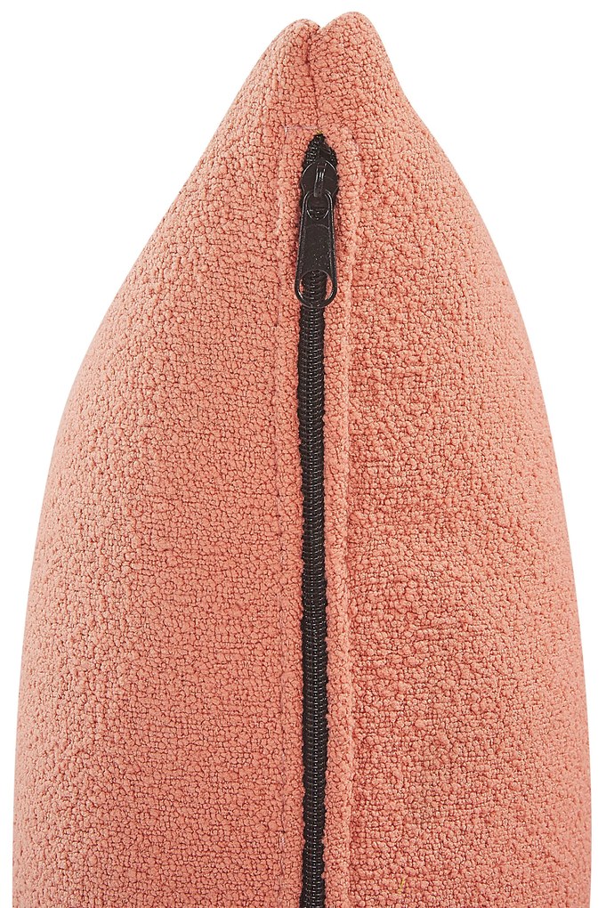 Chaise longue destra bouclé rosa pesca CHEVANNES Beliani