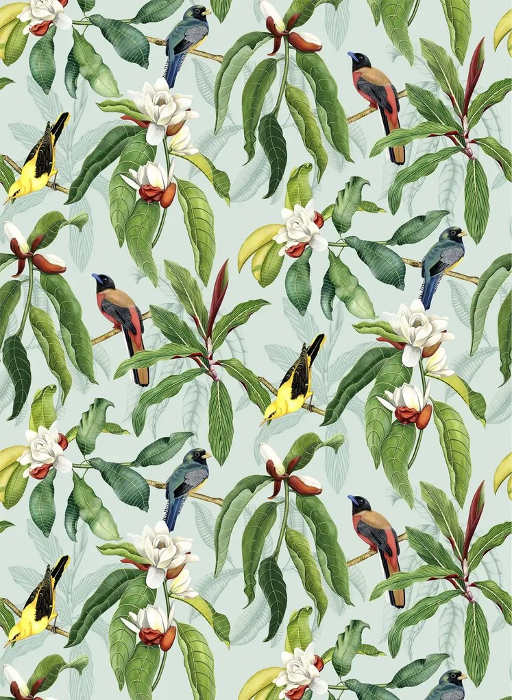 Osborne & Little Carta da parati Michelia - Eau De Nil