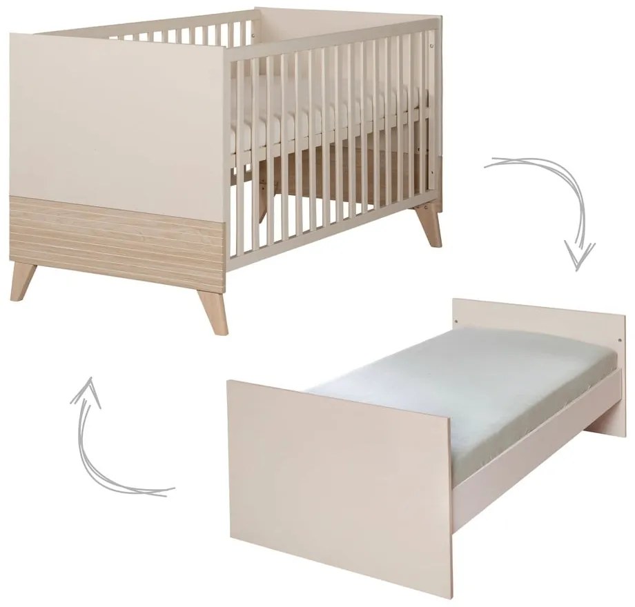 Lettino beige con altezza regolabile 70x140 cm Sidney – Roba