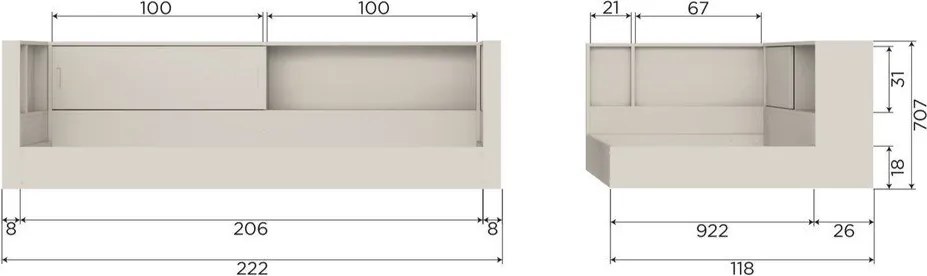 Letto singolo bianco in pino massiccio rete non inclusa 90x200 cm Carter – WOOOD