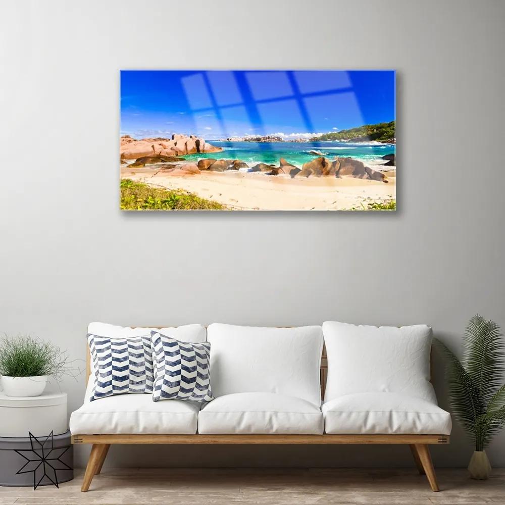 Quadro in vetro Spiaggia Mare Paesaggio 100x50 cm