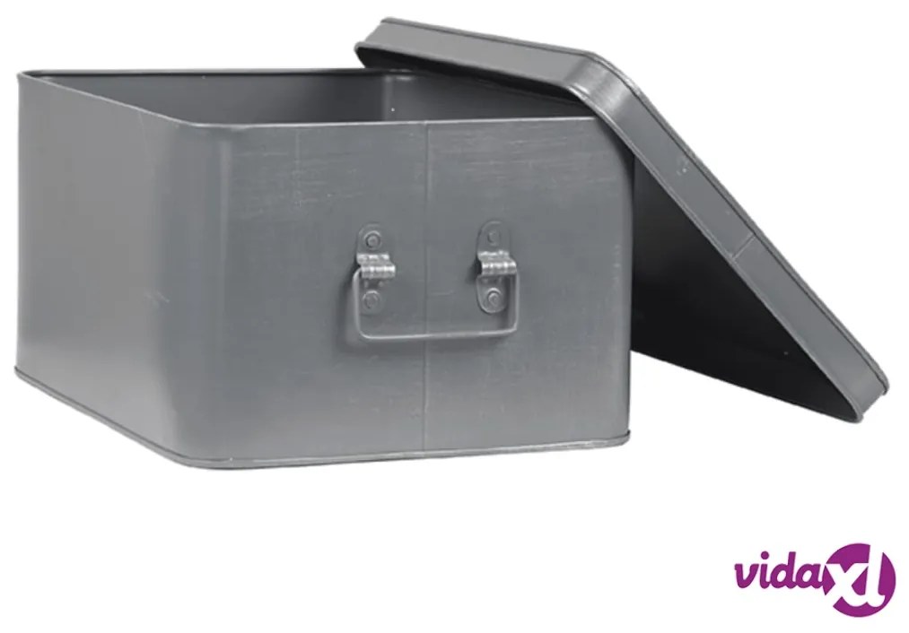 LABEL51 Scatola Portaoggetti Media 35x27x18 cm XL Grigio Anticato
