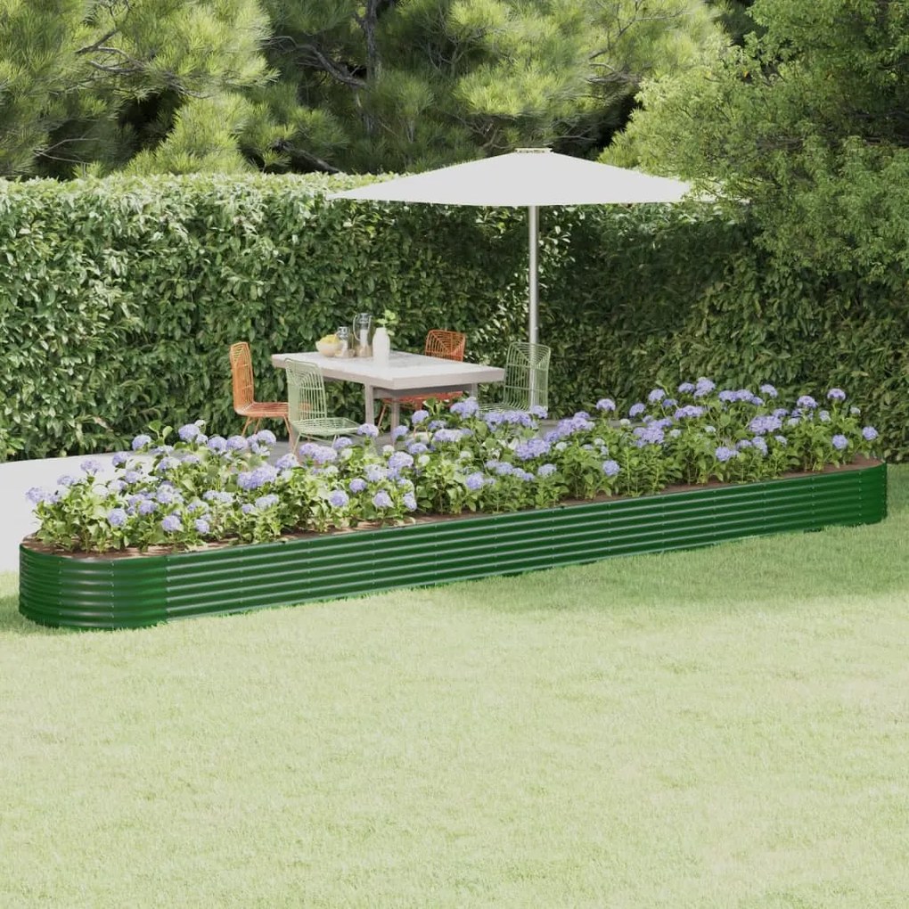 Letto Giardino Acciaio Verniciato A Polvere 544x100x36 Cm Verde /