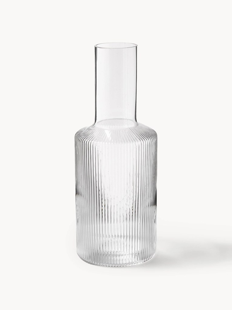 Caraffa in vetro soffiato con scanalatura in rilievo Ripple, 1 L