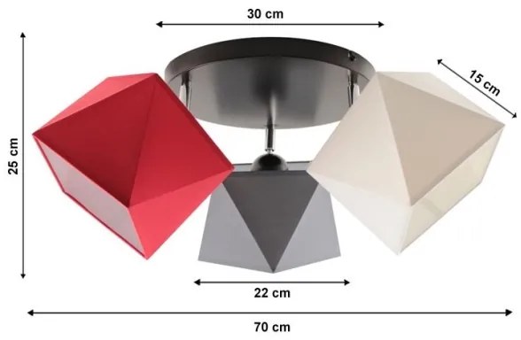 Lampadario a plafone DIAMENT 3xE27/60W/230V