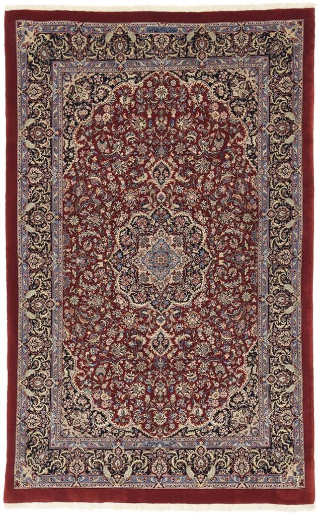 Isfahan Tappeto 170 x 110 (Iran) Annodato A Mano