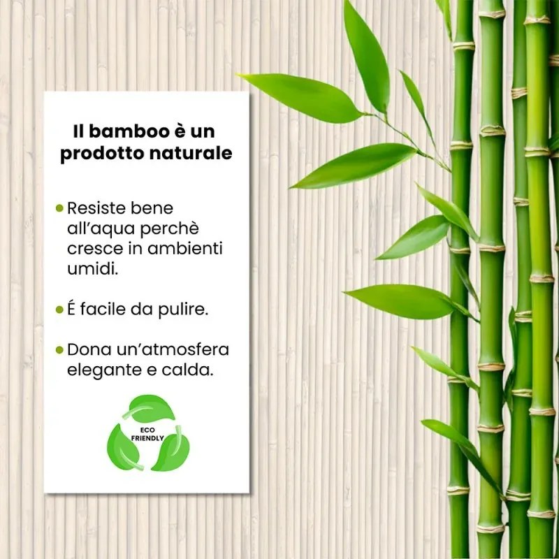 Appendini portasciugamani in legno di bambù e acciaio bianco Haiti