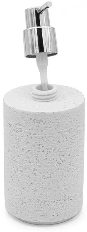 Accessori bagno in set da 3 pezzi bianco in resina effetto pietra Matera