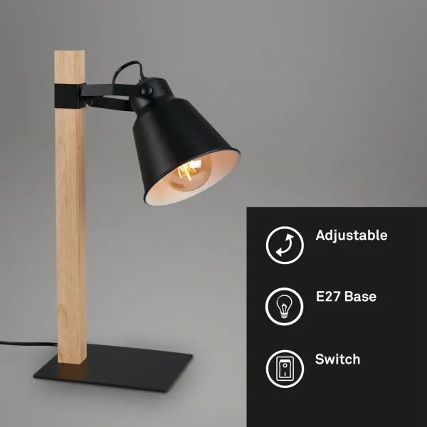 Briloner 7406-015 - Lampada da tavolo TALE 1xE27/25W/230V nero