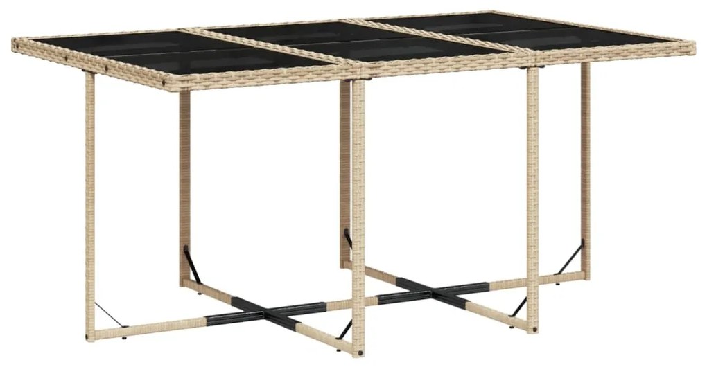 Set pranzo da giardino 11 pz con cuscini beige misto polyrattan