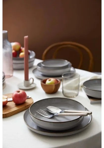 Set da tavola 12 pezzi grigio/porcellana