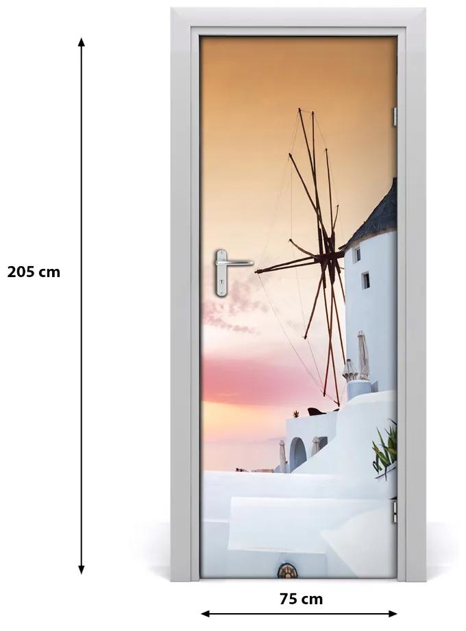 Adesivo per porta interna Santorini Grecia 75x205 cm