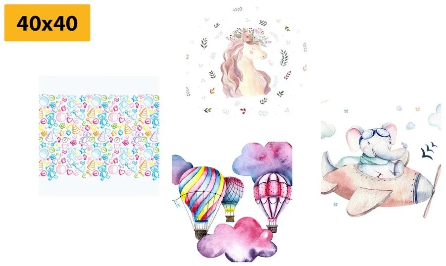 Set di quadri – Per bambini in colori pastello
