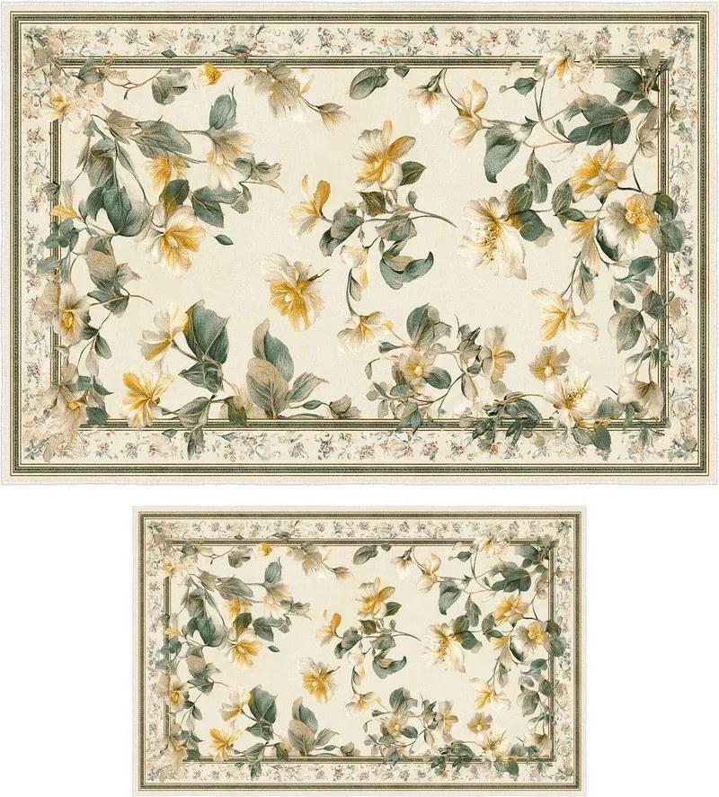 Set di tappetini per il bagno beige 2 pz 60x100 cm – Foutastic