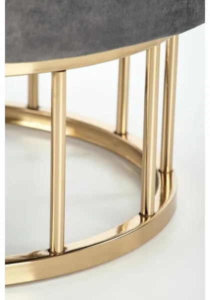 Pouf MINTY Ø 37 cm grigio/oro