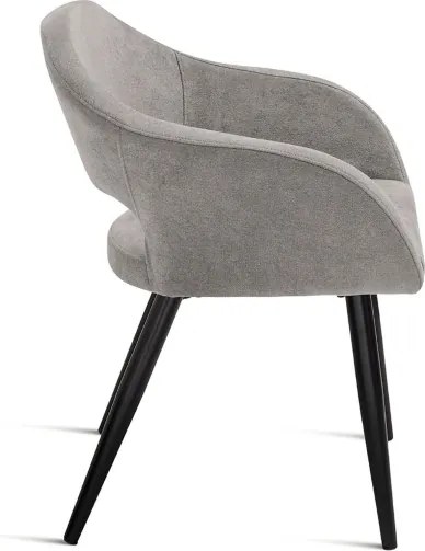 Sedia imbottita in tessuto Grigio Chiaro con struttura in metallo WEST 2 sedie