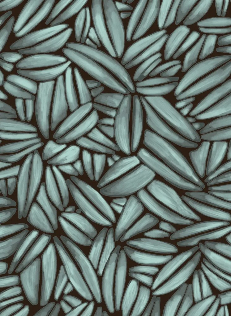 Élitis Carta da parati Succulente - Türkis /Grau