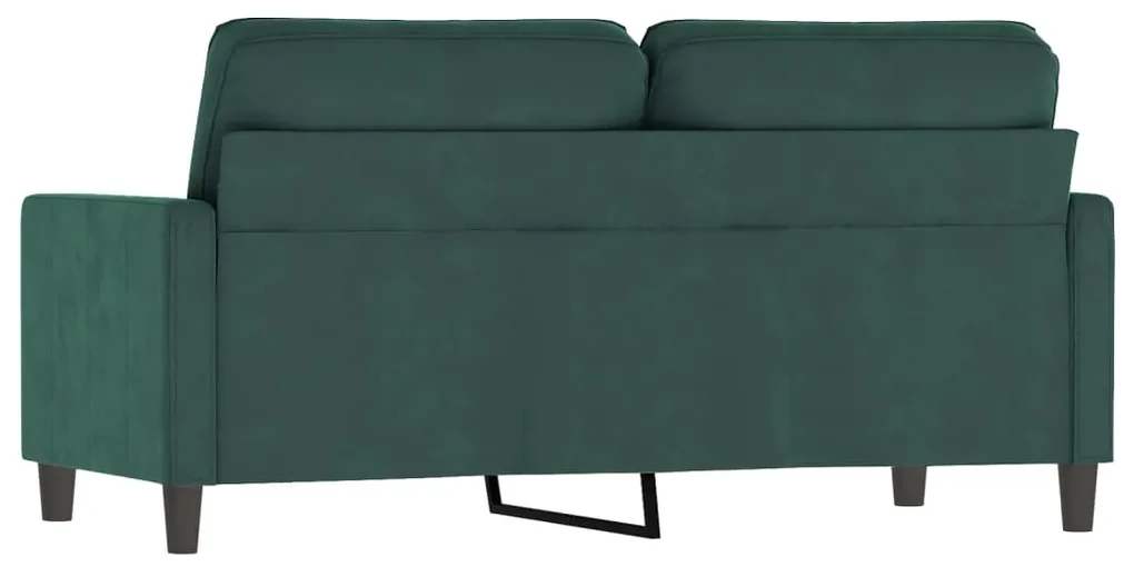 Divano a 2 posti verde scuro 140 cm in velluto