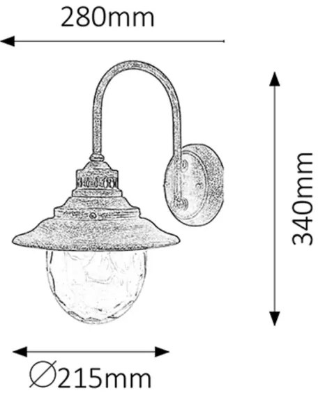 Rabalux 8677 - Applique da esterno BARCELONA 1xE27/60W/230V