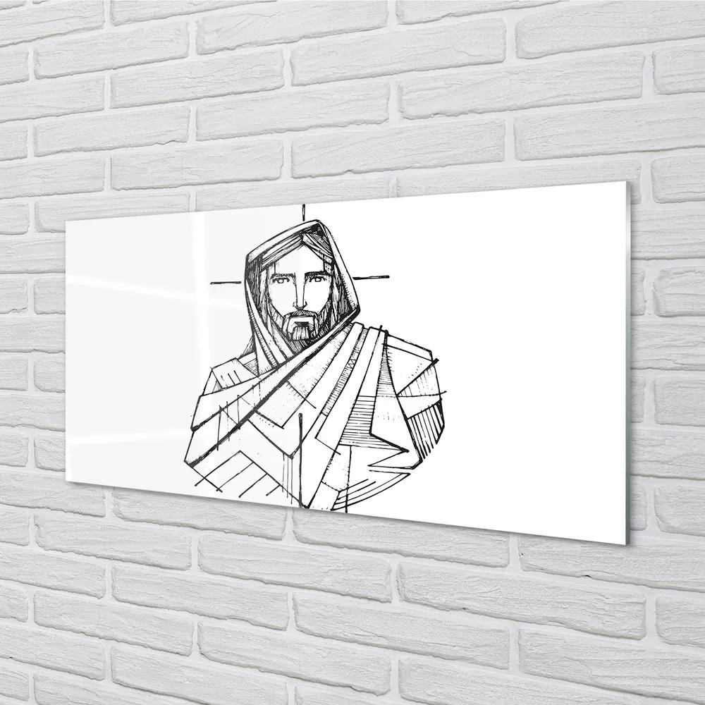 Pannello paraschizzi cucina Gesù disegno 100x50 cm