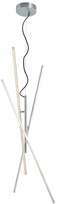 Lampadario LED moderno TIRIAC SOSPENSIONE ACCIAIO grigio, luce calda 950 lumen