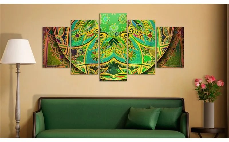 Quadro  Mandala: Green Energy  Colore Marrone, Dimensioni e Misure 100x50