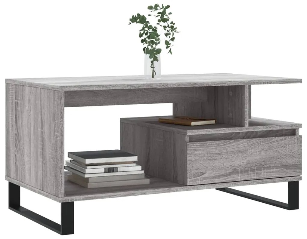 Tavolino da salotto grigio sonoma 90x49x45 cm legno multistrato