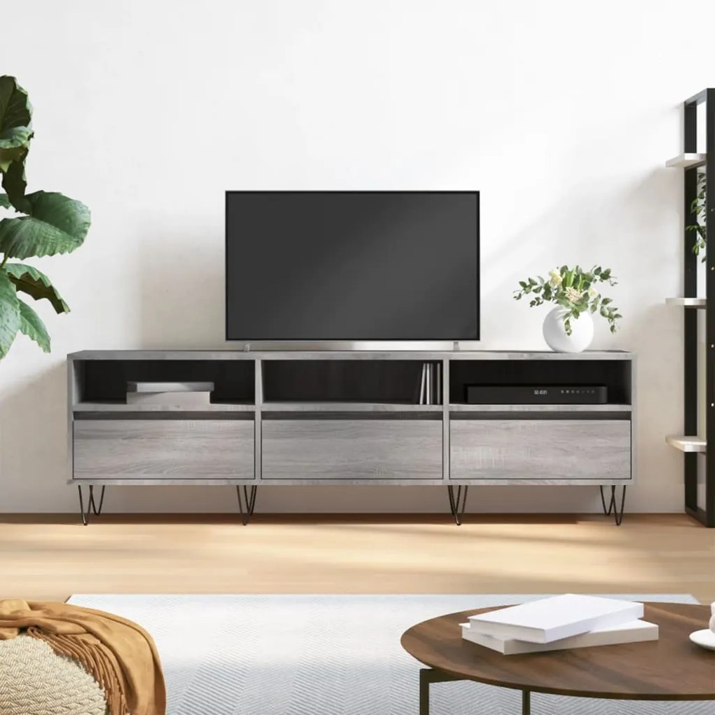 Mobile Porta Tv Grigio Sonoma 150x30x44,5 Cm Legno Multistrato /