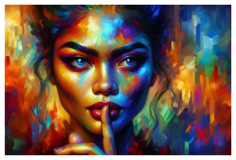 Quadro su tela – Donna in colori astratti