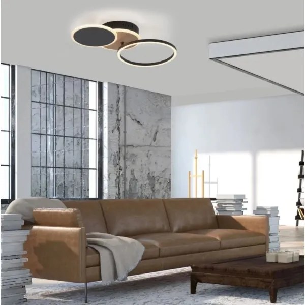 Leuchten Direkt 14116-78 -Plafoniera LED SEVENT LED/25,5W/230V nero/marrone